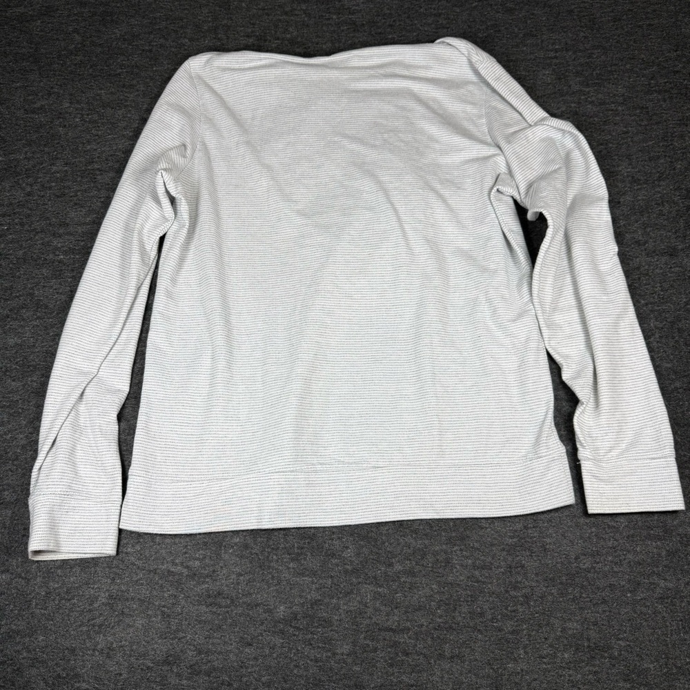 American Rag Mens Large White Gray Micro Stripe Lightweight Pullover Hoodie L - Picture 4 of 4